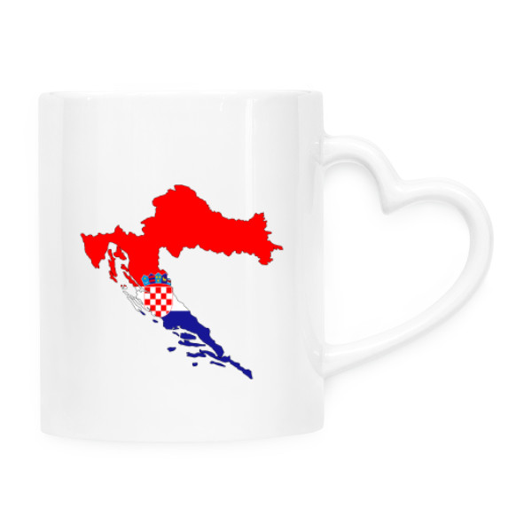 Hrnek srdce s potiskem Hrnek pro milovníky Chorvatska